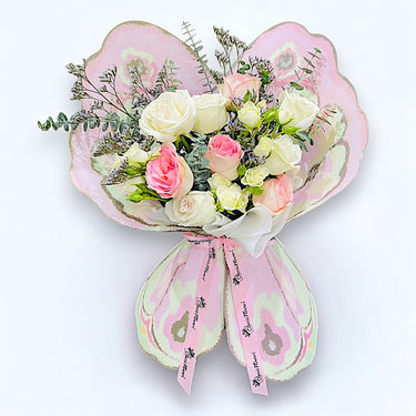 White and Pink Rose Bouquet